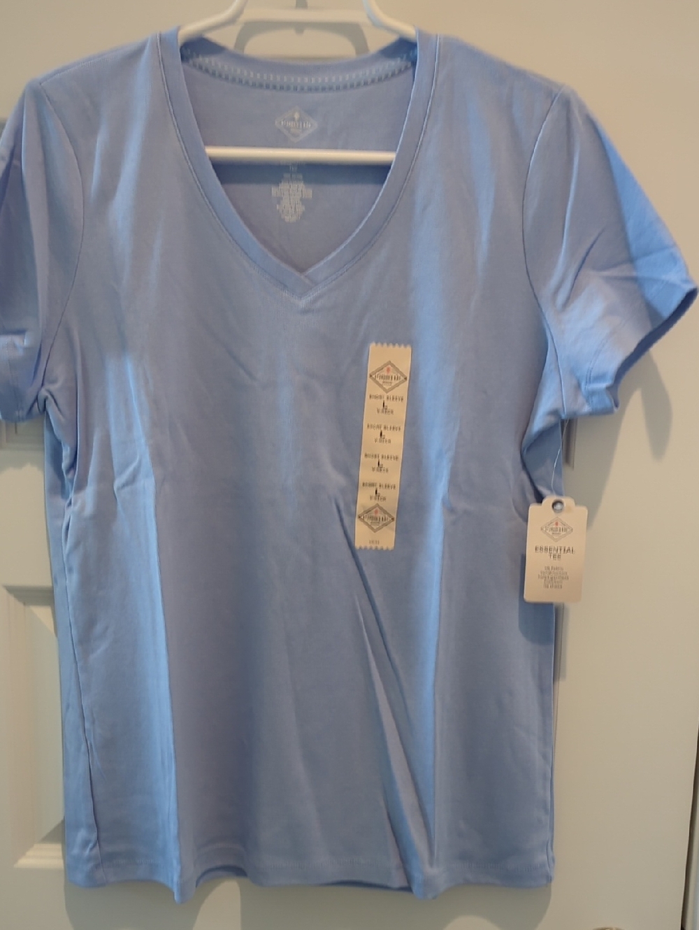 St. John's Bay Light Blue V-Neck Short Sleeve Tee